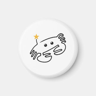 赤いハートのあるシンプルなカニのイラスト マグネット