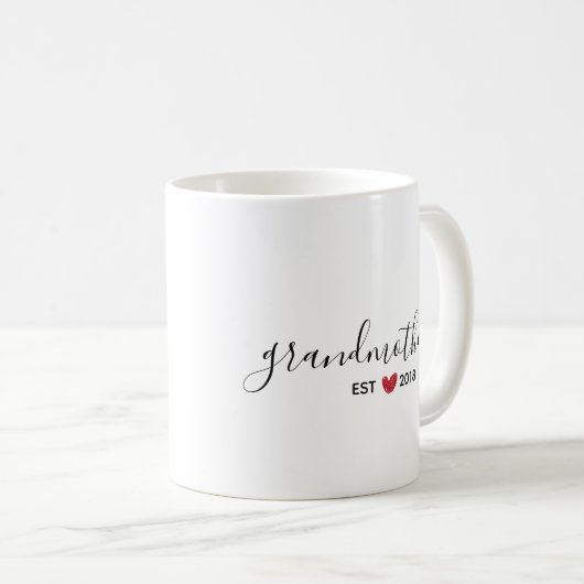 赤いハートのおばあちゃんがイヤーコーヒーマグを創設 コーヒーマグカップ (正面右)