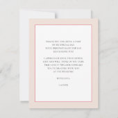 赤いハートのウェディングシャワーのフラットな感謝カード サンキューカード (裏面)