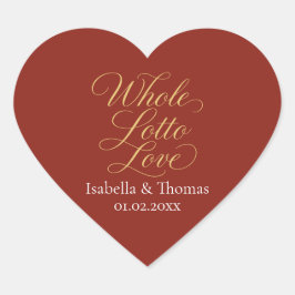 赤いハートのウェディングステッカー「Whole Lotto Love」 ハートシール