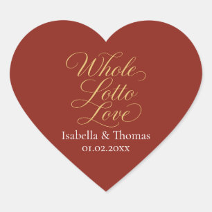 赤いハートのウェディングステッカー「Whole Lotto Love」 ハートシール