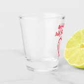 赤いハートのカップル名 ウェディングデート バレンタインデー ショットグラス (左)