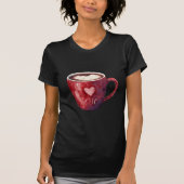 赤いハートのカップ Tシャツ (正面)