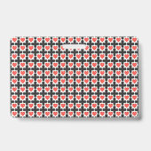 赤いハートのクロスチェックパターン バッジ (裏面)