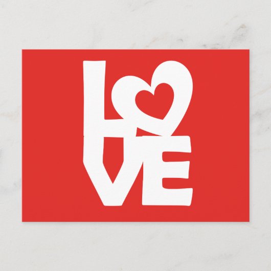 赤いハートのグラフィックイラスト - 愛してる ポストカード (正面)
