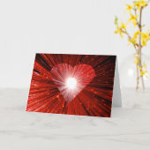 赤いハートのグリーティングカード カード (黄色い花)