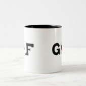 赤いハートのゴルフ ツートーンマグカップ (中央)