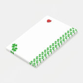 赤いハートのシャムロック文房具 ポストイット (アングル)