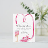 赤いハートのシャンパングラス リハーサルディナー 招待状 (スタンド正面)