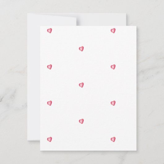 赤いハートのシャンパングラス リハーサルディナー 招待状 (裏面)