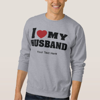 赤いハートのシンボルと "I Love My Husband" のテキスト スウェットシャツ