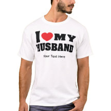 赤いハートのシンボルと "I Love My Husband" のテキスト