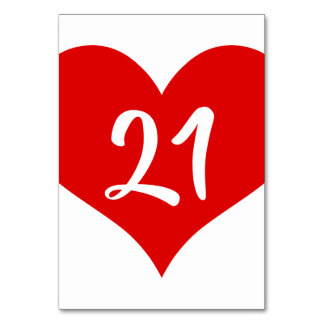 赤いハートのテーブルナンバー テーブルナンバー