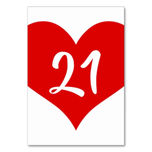 赤いハートのテーブルナンバー テーブルナンバー (正面)