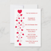 赤いハートのデザイン バレンタインデー 結婚式 メニュー 招待状 (裏面)