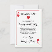 赤いハートのトランプのエースありがとう サンキューカード (正面)