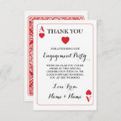 赤いハートのトランプのエースありがとう サンキューカード (正面/裏面)