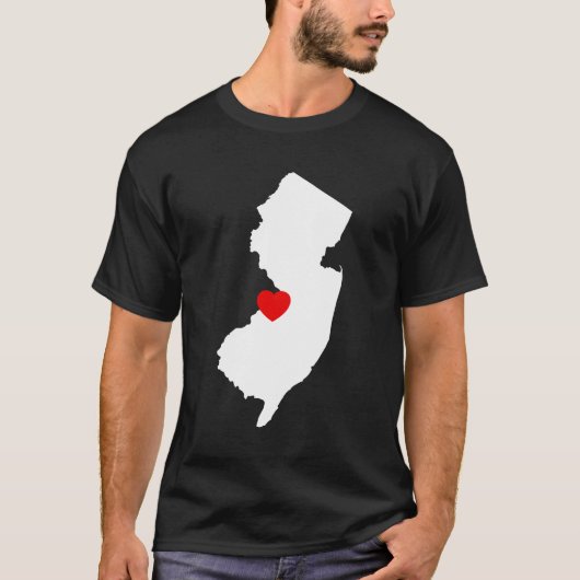赤いハートのニュージャージー州 Tシャツ (正面)