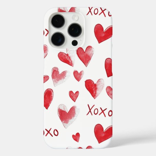 赤いハートのハグキス ラブ Case-Mate iPhoneケース (裏面)