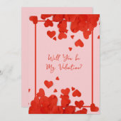 赤いハートのバレンタインデーカード・記念日カード シーズンカード (正面/裏面)