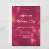 赤いハートのバレンタインデーナイトパーティ 招待状 (正面)