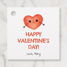 赤いハートのバレンタインデーラベル