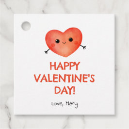 赤いハートのバレンタインデーラベル フェイバータグ