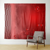 赤いハートのバレンタインデー写真用背景タペストリー タペストリー (インサイチュ(横))