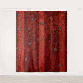 赤いハートのバレンタインデー写真用背景タペストリー タペストリー (正面)