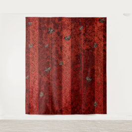 赤いハートのバレンタインデー写真用背景タペストリー タペストリー