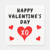 赤いハートのバレンタインデー スタンダードランチョンナプキン (正面)
