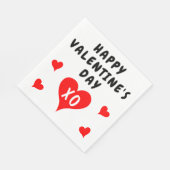 赤いハートのバレンタインデー スタンダードランチョンナプキン (角)