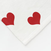 赤いハートのパーソナライズな名前のたった今結婚しましたの結婚式 フリースブランケット (角)