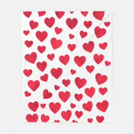 赤いハートのフリースブランケット フリースブランケット