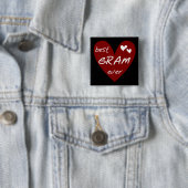 赤いハートのベストグラムTシャツとギフト 缶バッジ (インサイチュ)