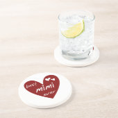 赤いハートのベストMimiのTシャツおよびギフト コースター (側面)