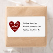 赤いハートのベストMimiのTシャツおよびギフト ラベル (インサイチュ)