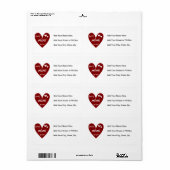 赤いハートのベストMimiのTシャツおよびギフト ラベル (フルシート)