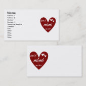 赤いハートのベストMimiのTシャツおよびギフト 名刺 (正面/裏面)