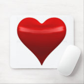 赤いハートのマウスパッド マウスパッド (マウス)