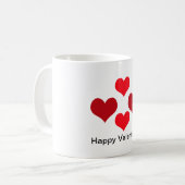 赤いハートのマグ コーヒーマグカップ (正面左)