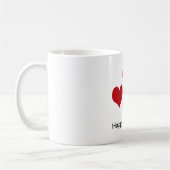 赤いハートのマグ コーヒーマグカップ (左)