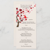 赤いハートのメニュー結婚のアイボリーツリー メニュー (正面/裏面)