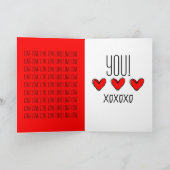 赤いハートのラブ カード (内部)