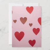 赤いハートのロマンチックな結婚式招待状 招待状 (裏面)