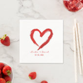 赤いハートのロマンチックな結婚式 スタンダードカクテルナプキン (インサイチュ)