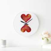 赤いハートの丸（大）壁時計 ラージ壁時計 (ホーム)