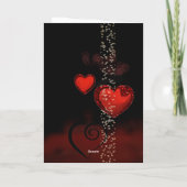 赤いハートの付いた黒 バレンタインデーのカード シーズンカード (裏面)