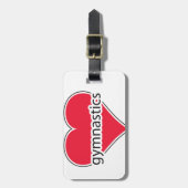 赤いハートの体操 ラゲッジタグ (正面縦)