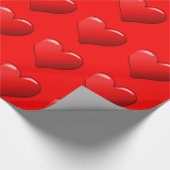 赤いハートの写真の光沢の包装紙2' x 30'ロール ラッピングペーパー (角)